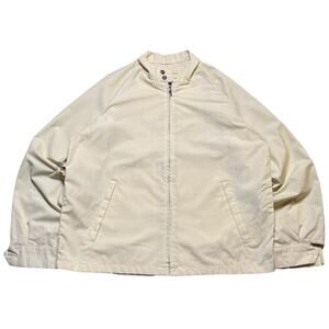 Vintage 60s English Squire Jacket 44 L Cropped Style Work Wear Zip Up Yellow